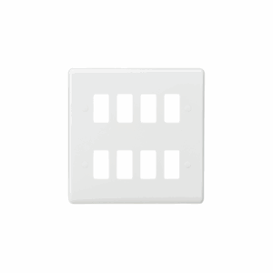 Knightsbridge White 8G Grid Faceplate