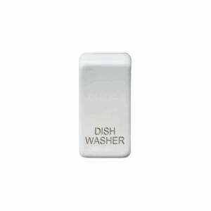 Knightsbridge Matt White Switch cover marked DISHWASHER