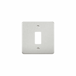Knightsbridge Brushed Chrome Flat plate 1G grid faceplate