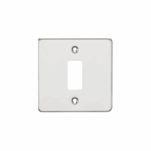 Knightsbridge Polished Chrome Flat plate 1G grid faceplate