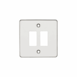 Knightsbridge Polished Chrome Flat plate 2G grid faceplate