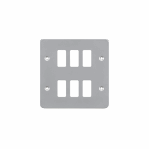 Knightsbridge Silver/Grey Metalclad 6G grid faceplate