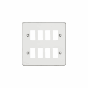 Knightsbridge Polished Chrome Flat plate 8G grid faceplate