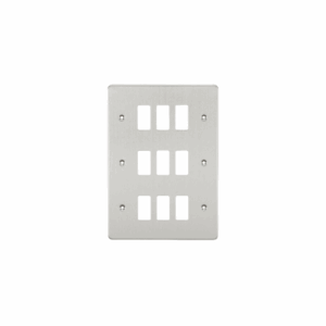 Knightsbridge Brushed Chrome Flat plate 9G grid faceplate
