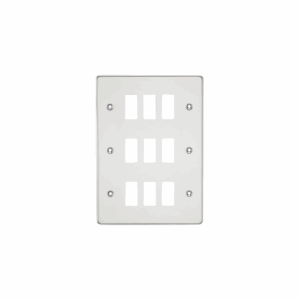 Knightsbridge Polished Chrome Flat plate 9G grid faceplate