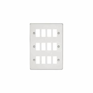 Knightsbridge Polished Chrome Flat plate 12G grid faceplate