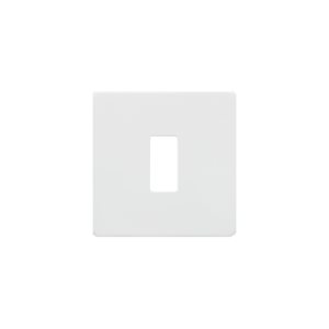 Knightsbridge Matt White Screwless 1G grid faceplate