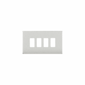 Knightsbridge Brushed Chrome Screwless 4G grid faceplate