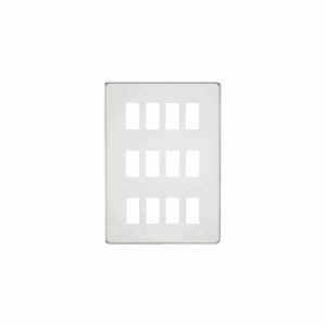 Knightsbridge Polished Chrome Screwless 12G grid faceplate