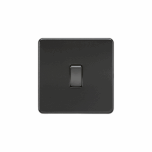 Knightsbridge Matt Black 10AX 1G 2-way Switch with rocker