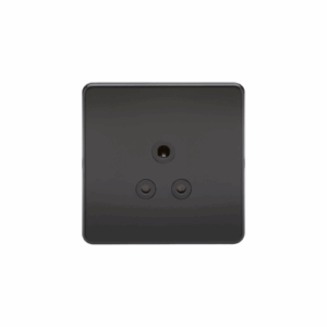 Knightsbridge Matt Black 5A Unswitched Socket with Insert