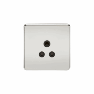 Knightsbridge Screwless Polished Chrome 5A Unswitched Socket Black Insert