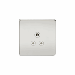 Knightsbridge Screwless Polished Chrome 5A Unswitched Socket White Insert
