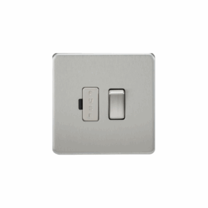 Knightsbridge Screwless Brushed Chrome 13A Switched Fused Spur Unit