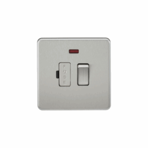 Knightsbridge Screwless Brushed Chrome 13A Switched Fused Spur Unit with Neon
