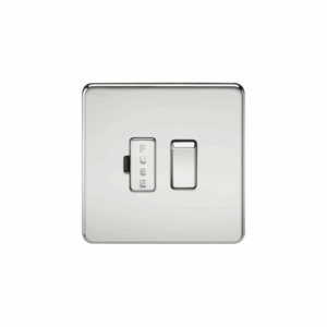 Knightsbridge Screwless Polished Chrome 13A Switched Fused Spur Unit