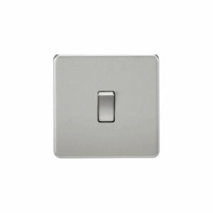 Knightsbridge Screwless Brushed Chrome 20A 1G DP Switch