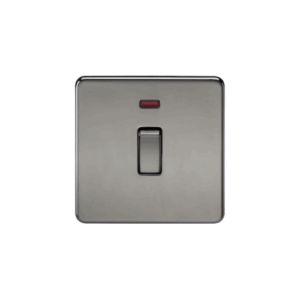 Knightsbridge Black Nickel 20A 1G DP Switch with Neon