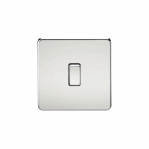 Knightsbridge Screwless Polished Chrome 20A 1G DP Switch