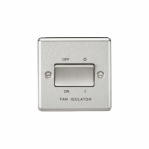 Knightsbridge Raised Edge Brushed Chrome 10A Fan Isolator Switch