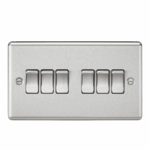 Knightsbridge Brushed Chrome 10AX 6G 2-way Switch
