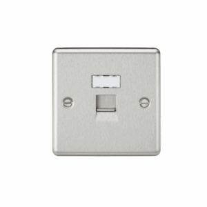 Knightsbridge Brushed Chrome RJ45 Network Outlet