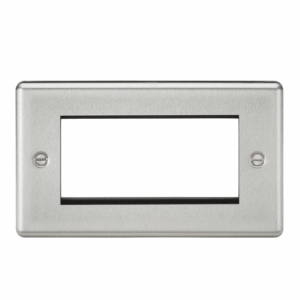 Knightsbridge Raised Edge Brushed Chrome 4G Modular Faceplate
