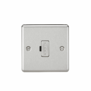 Knightsbridge Raised Edge Brushed Chrome 13A Fused Spur Unit