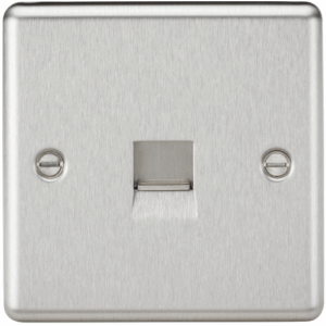 Knightsbridge Raised Edge Brushed Chrome Telephone Master Outlet