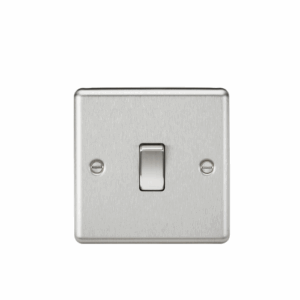 Knightsbridge Raised Edge Brushed Chrome 20A 1G DP Switch