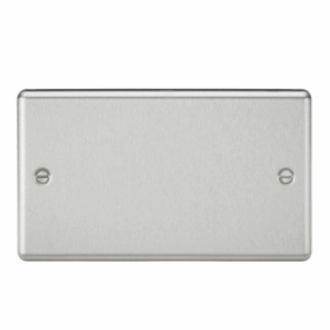 Knightsbridge Raised Edge Brushed Chrome 2G Blanking Plate