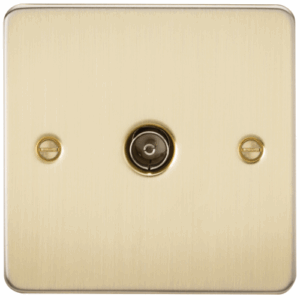 Knightsbridge Brushed Brass TV Outlet (non-isolated)
