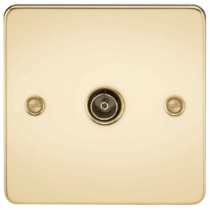 Knightsbridge Polished Brass TV Outlet (non-isolated)