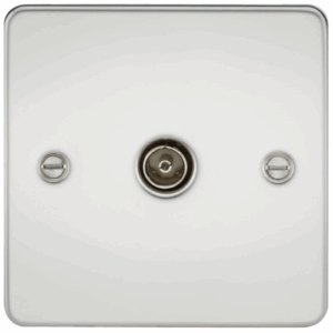 Knightsbridge Flat Plate Polished Chrome TV Outlet (non-isolated)