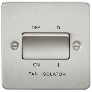 Knightsbridge Flat Plate Brushed Chrome 10A Fan Isolator Switch