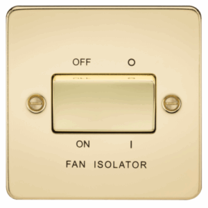 Knightsbridge Polished Brass 10A Fan Isolator Switch