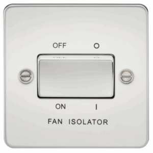Knightsbridge Flat Plate Polished Chrome 10A Fan Isolator Switch