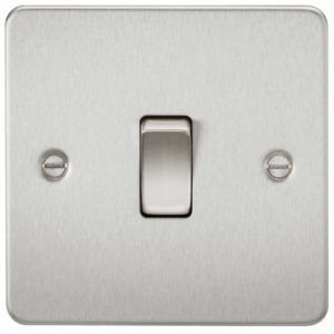 Knightsbridge Flat Plate Brushed Chrome 10AX 1G 2-way Switch