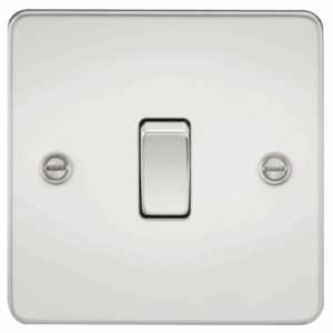 Knightsbridge Flat Plate Polished Chrome 10AX 1G 2-way Switch