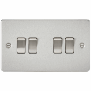 Knightsbridge Flat Plate Brushed Chrome 10AX 4G 2-way Switch