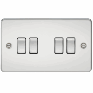Knightsbridge Flat Plate Polished Chrome 10AX 4G 2-way Switch