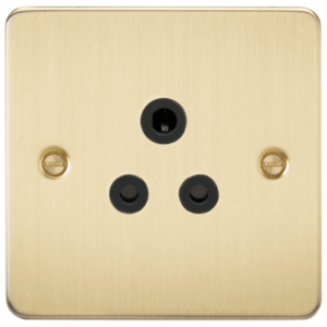 Knightsbridge Brushed Brass 5A Unswitched Socket with Insert