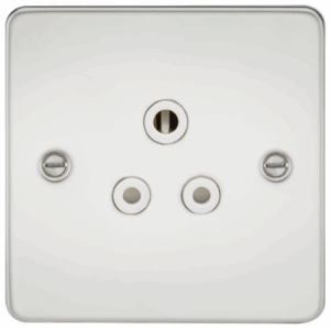 Knightsbridge Flat Plate Polished Chrome 5A Unswitched Socket White Insert