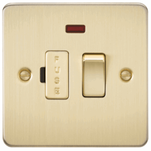 Knightsbridge Brushed Brass 13A Switched Fused Spur Unit with Neon