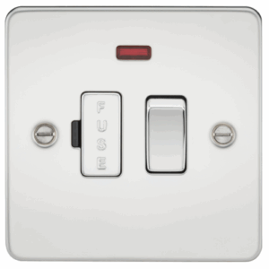 Knightsbridge Flat Plate Polished Chrome 13A Switched Fused Spur Unit with Neon