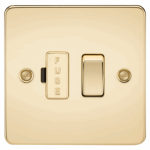 Knightsbridge Polished Brass 13A Switched Fused Spur Unit