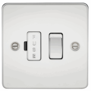 Knightsbridge Flat Plate Polished Chrome 13A Switched Fused Spur Unit