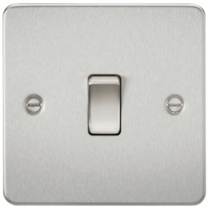 Knightsbridge Flat Plate Brushed Chrome 20A 1G DP Switch