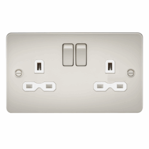 Knightsbridge Pearl 13A 2G DP Switched Socket with Twin Earths with Insert