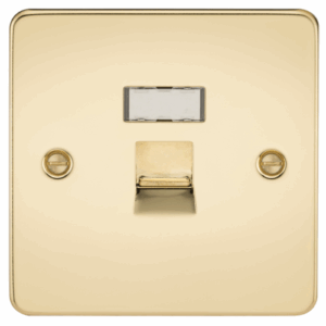Knightsbridge Polished Brass RJ45 Network Outlet
